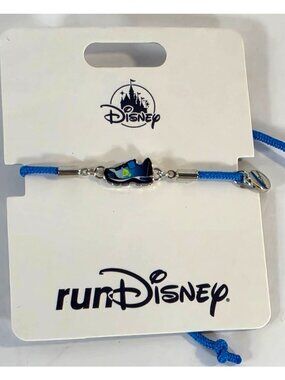 RUNDISNEY BRACELET NEW SNEAKER CHARM ADJUSTABLE BLUE ROPE RUNNING SHOE MICKEY NW